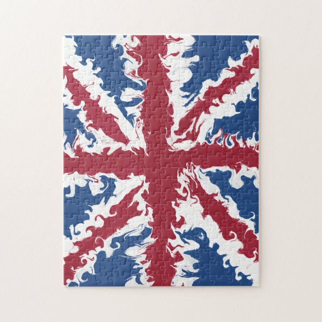 Union Jack Liquid Art Pussel (Vertikal)
