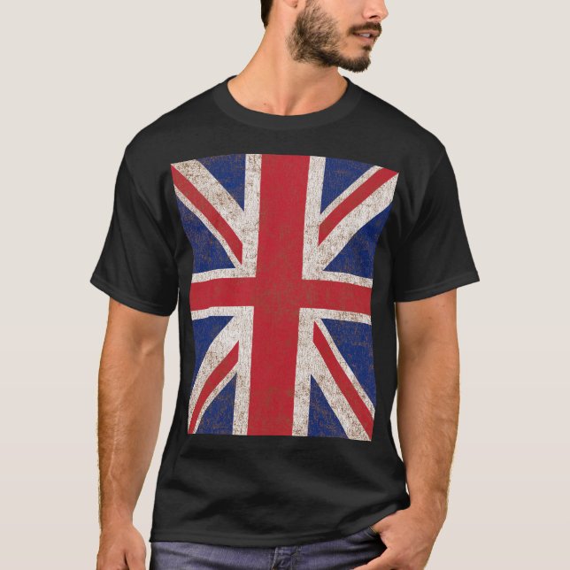 Union Jack Lodrät Retro T Shirt (Framsida)