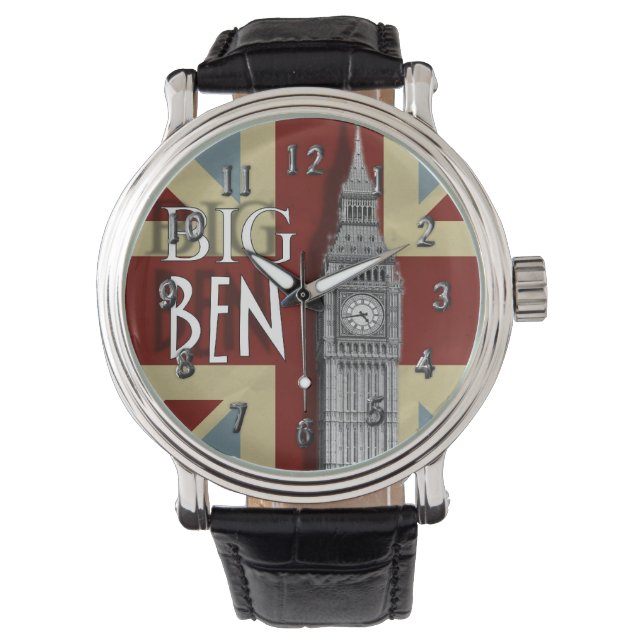 Union Jack London Big Ben Armbandsur (Framsida)