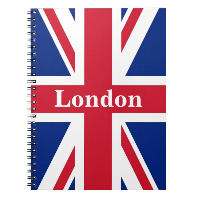 Union Jack London ~ British Flagga Anteckningsbok (Framsidan)