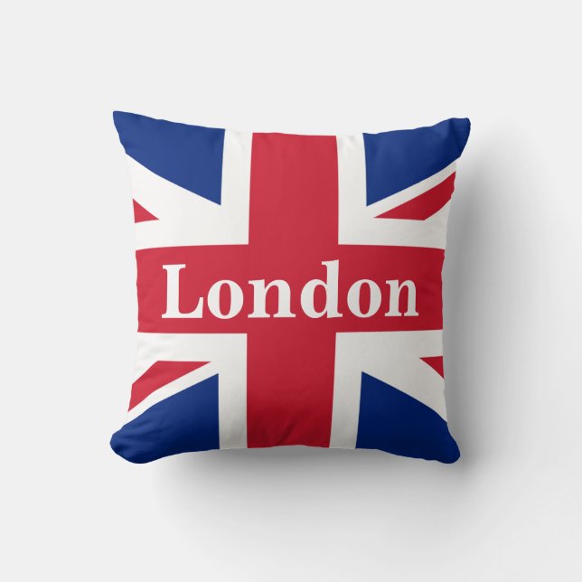 Union Jack London ~ British Flagga Kudde (Framsida)