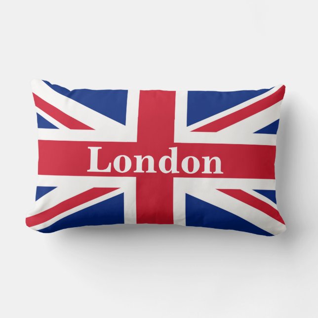 Union Jack London ~ British Flagga Lumbarkudde (Framsida)