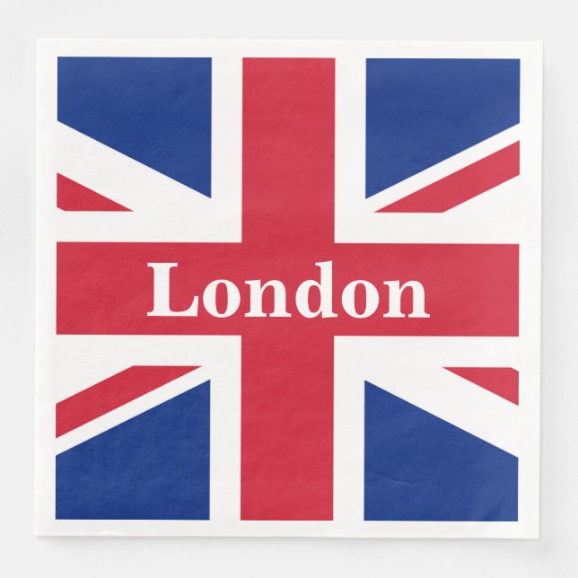 Union Jack London ~ British Flagga Pappersservett (Framsida)