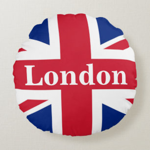 Union Jack London ~ British Flagga Rund Kudde