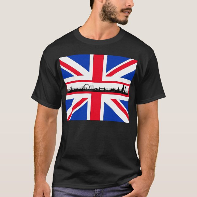 Union Jack London Skyline T-Shirt (Framsida)