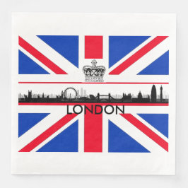 Union Jack London Skyline Theme Pappra Napkins Pappersservett