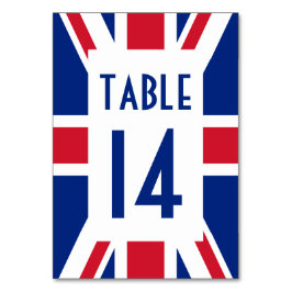 Union Jack med Blue Number Bordsnummer