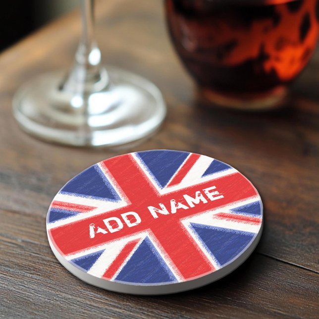 Union Jack med utrymme för anpassning Underlägg (Sandstone Coaster)