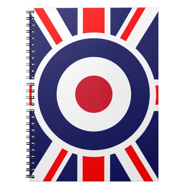 Union Jack Mod England Target Anteckningsbok (Framsidan)