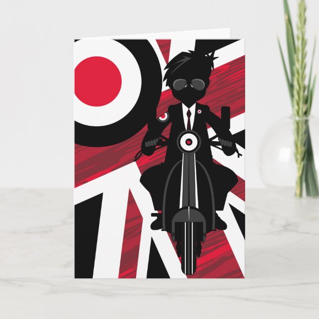 Union Jack Mod på Retro Scooter Kort (Framsida)