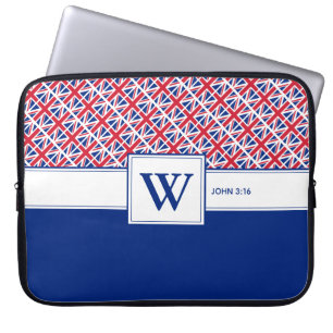 UNION JACK Monogram Anpassningsbar Christian UK Laptop Fodral