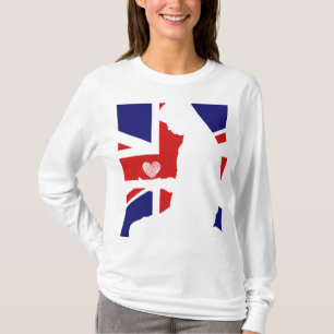 Union Jack Muslimska kvinnor som ber med ett hjärt T Shirt