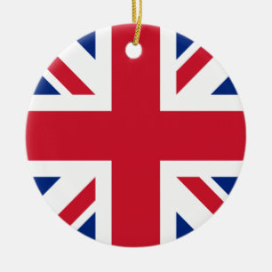 Union Jack National Flagga of United Kingdom Engla Julgransprydnad Keramik