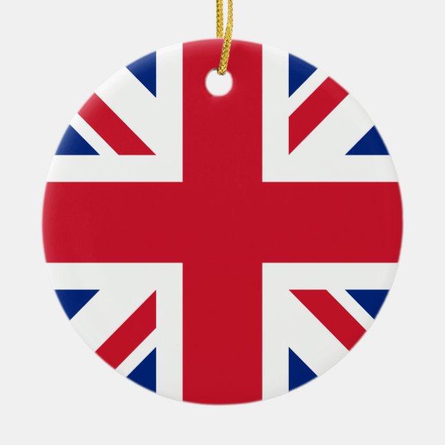 Union Jack National Flagga of United Kingdom Engla Julgransprydnad Keramik (Framsidan)