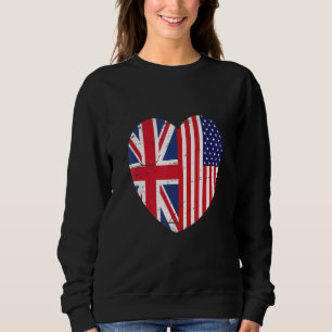 Union Jack och Amerikas Förenta Stater Flagga Retr T Shirt