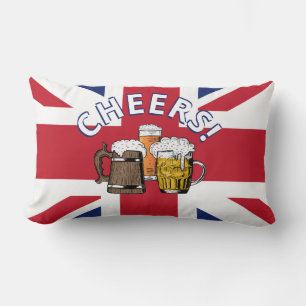 Union Jack Öl Cheers Lumbarkudde