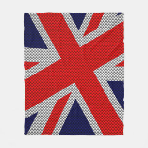 Union Jack on Carbon Fiber Stil Färg Fleecefilt