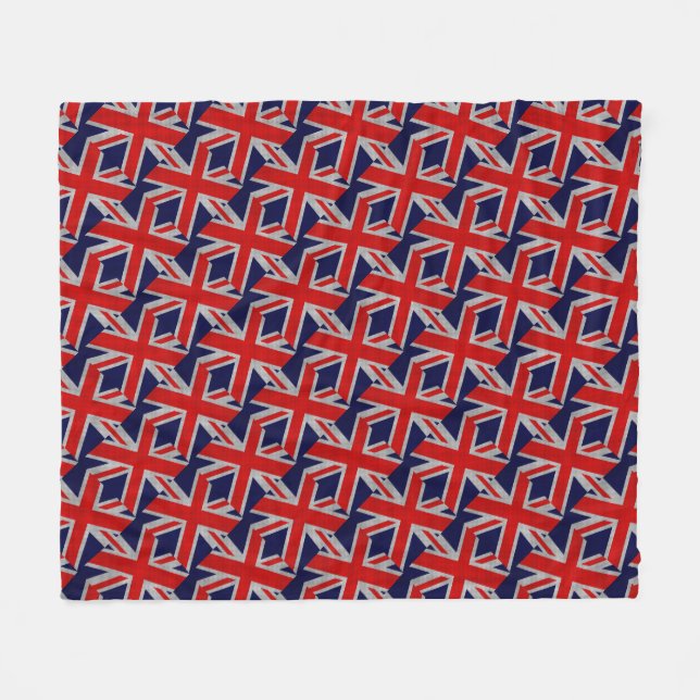 Union Jack on Carbon Fiber Stil Färger Fleecefilt (Framsidan (Horisontell))