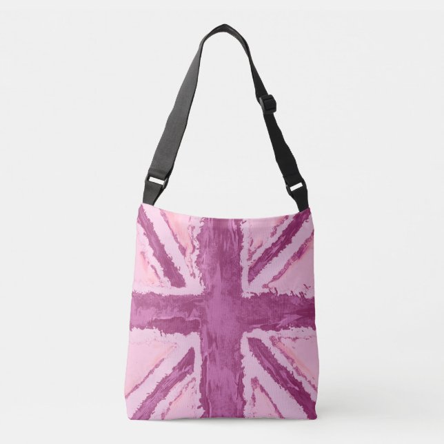 Union Jack Paated UK Art Plum Axelväska (Framsida)