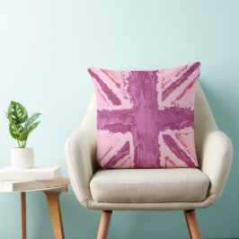 Union Jack Paated UK Art Plum Kudde