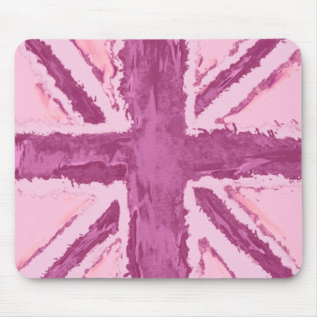 Union Jack Paated UK Art Plum Musmatta (Framsidan)