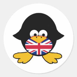 Union Jack Penguin Runt Klistermärke