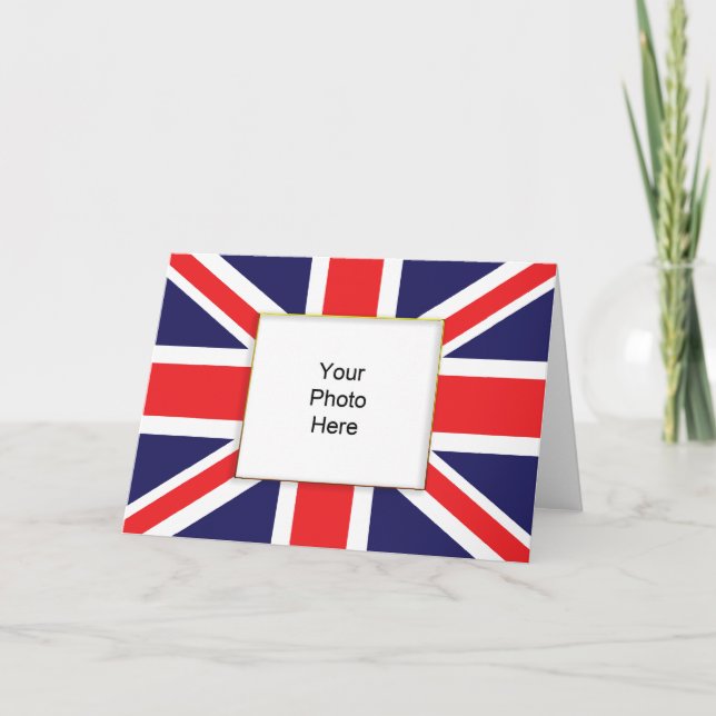 Union Jack Photo Birthday Card Kort (Framsida)
