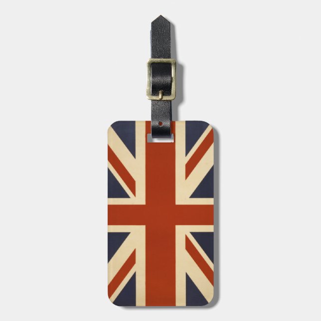 Union Jack Retro Bagagebricka (Vertikal Framsida)