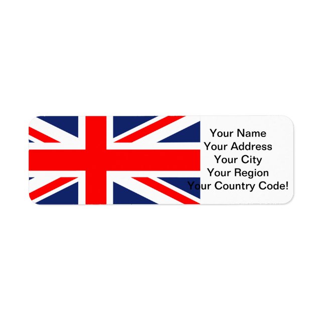 Union Jack Returadress Etikett (Framsidan)