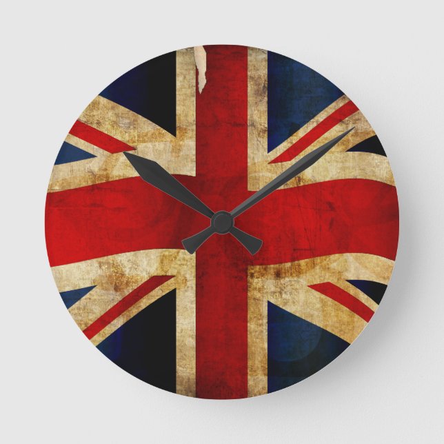 Union Jack Round Clock Rund Klocka (Framsida)