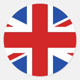 Union Jack Round Sticker Runt Klistermärke