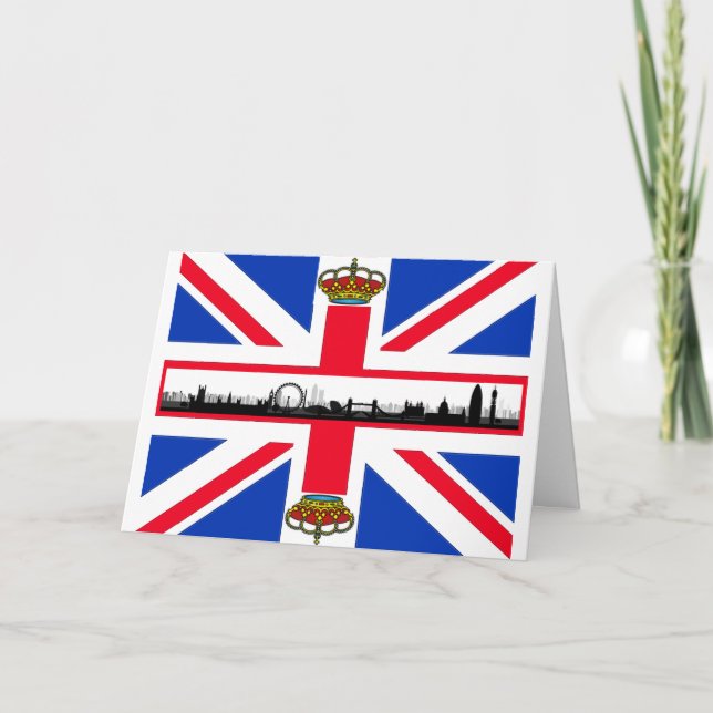 Union Jack Royal Crown London Födelsedagskort Kort (Framsida)