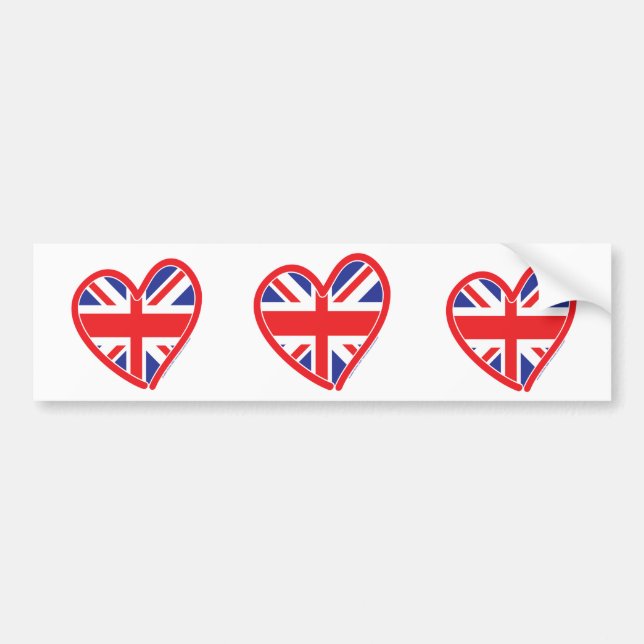 Union Jack Royal Heart Bildekal (Framsidan)