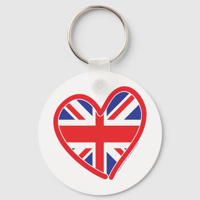 Union Jack Royal Heart Nyckelring (Framsida)