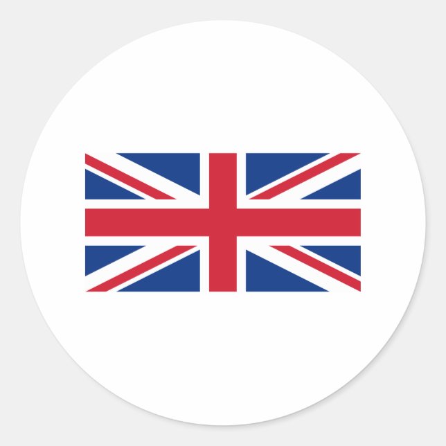 Union Jack Runt Klistermärke (Framsida)