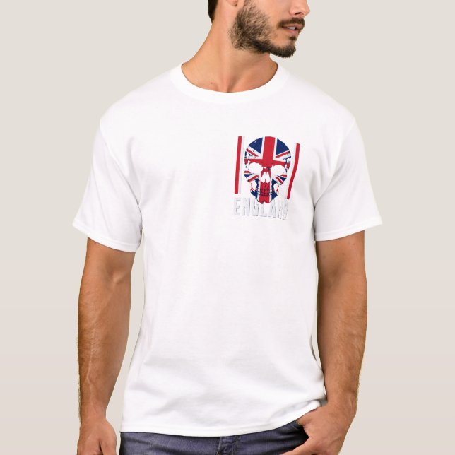 Union Jack Skull Graphic Design T-Shirt (Framsida)