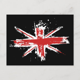 Union Jack Splatter Postcard Vykort