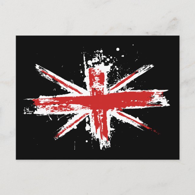Union Jack Splatter Postcard Vykort (Framsida)