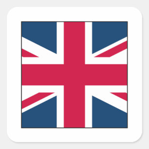 Union Jack Square Sticker med Transparent Gräns Fyrkantigt Klistermärke