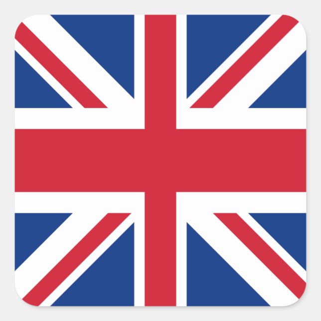 Union Jack Sticker Fyrkantigt Klistermärke (Framsida)