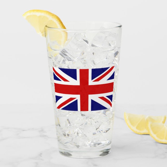 Union Jack - Storbritanniens flagga Glaskopp (Framsida Ice)