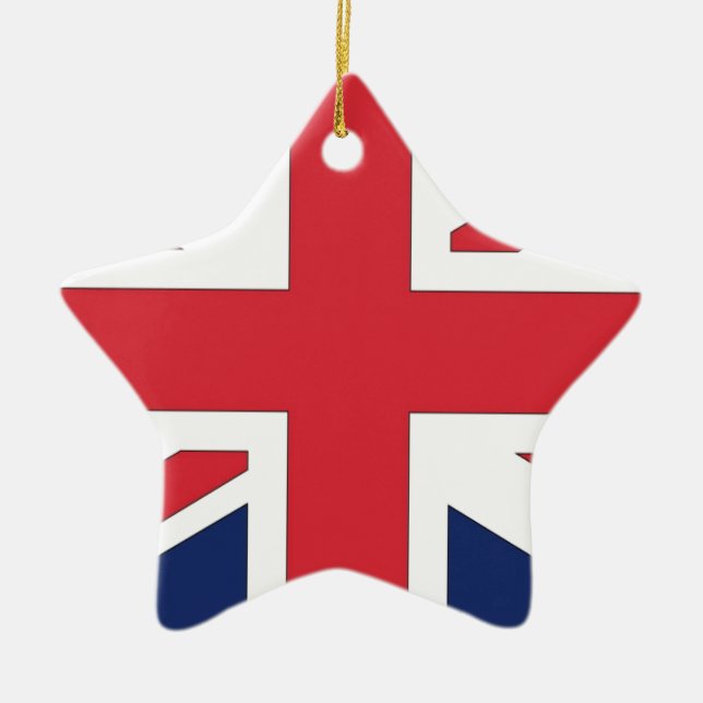 Union Jack/ Storbritanniens flagga Julgransprydnad Keramik (Framsidan)