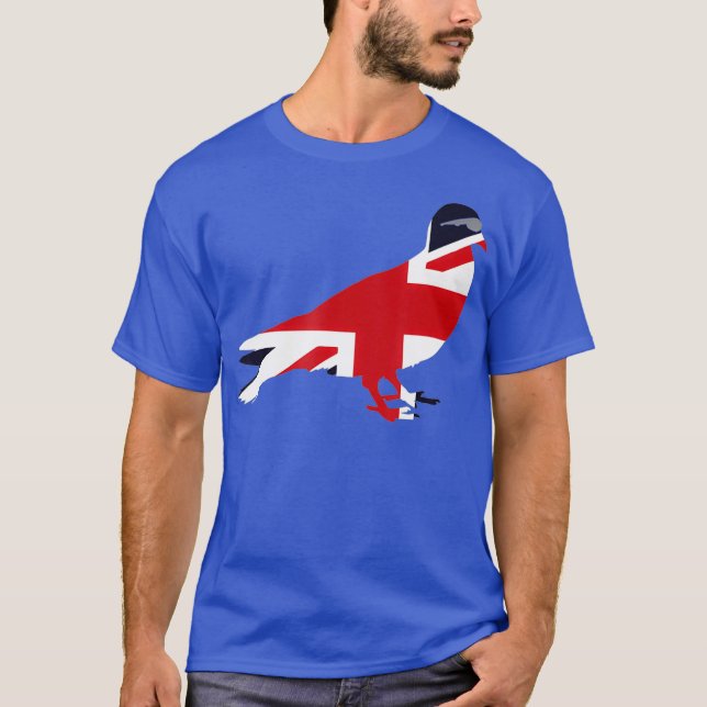 Union Jack Sunglasses Pigeon Bird British Flagga T Shirt (Framsida)