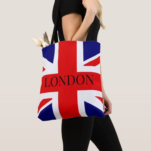 Union Jack the British Flagga London Tygkasse (Närbild)