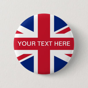 Union Jack UK Anpassade Button Knapp