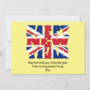 Union Jack UK Christian GOTT NYTT ÅR Julkort