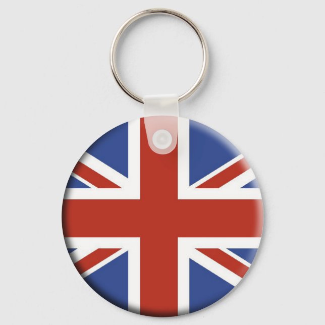 Union Jack UK Flagga Circle Design. Nyckelring (Framsida)