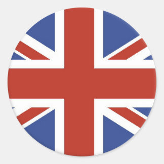 Union Jack UK Flagga Circle Design. Runt Klistermärke