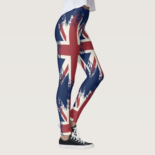 Union Jack (UK flagga), grunge stil Leggings (Höger)