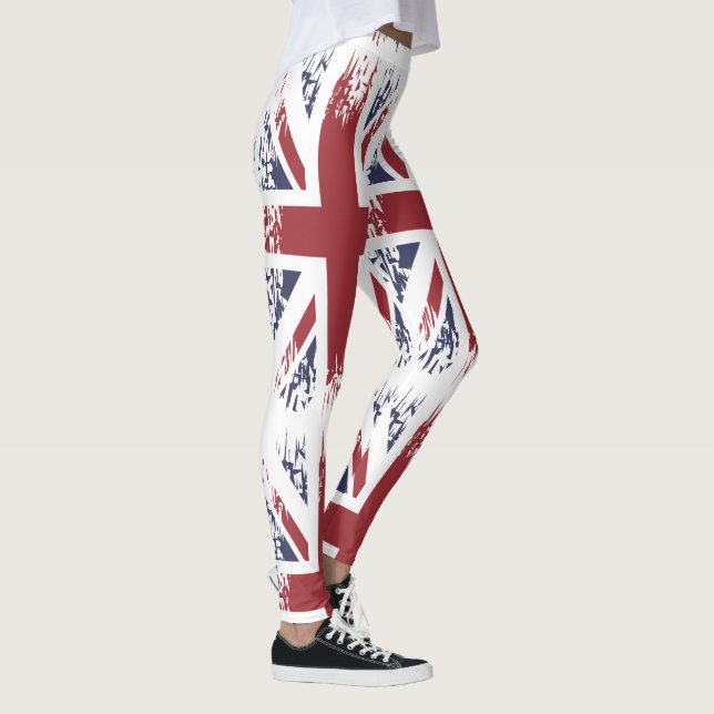 Union Jack (UK flagga), grunge stil Leggings (Höger)